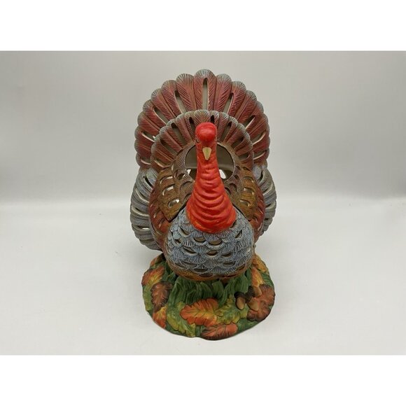 PartyLite 10" Turkey Tea Light Candle Holder Thanksgiving Table Setting wo/ Box - Picture 3 of 10